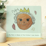 Personalised Childrens Drawing Glass Chopping Board/Worktop Saver - The Flower & Gift Yard