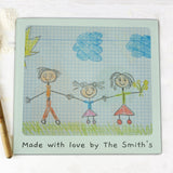 Personalised Childrens Drawing Glass Chopping Board/Worktop Saver - The Flower & Gift Yard