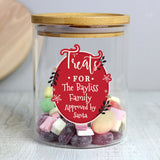 Personalised Christmas Glass Jar with Bamboo Lid - The Flower & Gift Yard