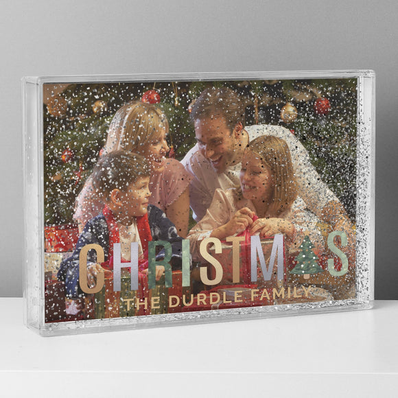 Personalised Christmas Glitter Shaker Photo Frame - The Flower & Gift Yard