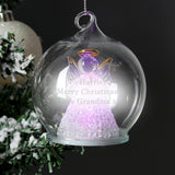 Personalised Christmas Message LED Angel Bauble - The Flower & Gift Yard