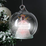 Personalised Christmas Message LED Angel Bauble - The Flower & Gift Yard