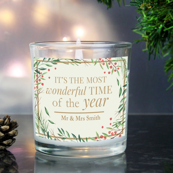 Personalised Christmas Scented Jar Candle - The Flower & Gift Yard