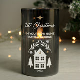 Personalised Christmas Smoked Glass LED Candle - The Flower & Gift Yard