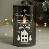 Personalised Christmas Smoked Glass LED Candle - The Flower & Gift Yard