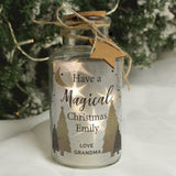 Personalised Christmas Tree LED Glass Jar - The Flower & Gift Yard