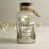 Personalised Christmas Tree LED Glass Jar - The Flower & Gift Yard