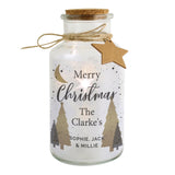 Personalised Christmas Tree LED Glass Jar - The Flower & Gift Yard