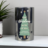 Personalised Christmas Tree Smoked Glass LED Candle - The Flower & Gift Yard