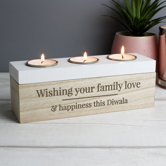 Personalised Classic Triple Tealight Holder - The Flower & Gift Yard