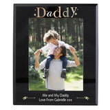 Personalised Daddy Black Glass 5x7 Photo Frame - The Flower & Gift Yard