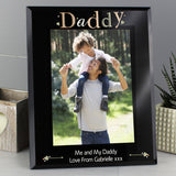 Personalised Daddy Black Glass 5x7 Photo Frame - The Flower & Gift Yard