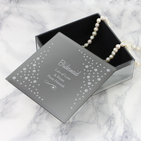 Personalised Diamante Glass Trinket Box - The Flower & Gift Yard