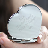 Personalised Diamante Heart Compact Mirror - The Flower & Gift Yard