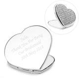 Personalised Diamante Heart Compact Mirror - The Flower & Gift Yard