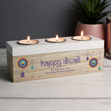 Personalised Diwali Triple Tealight Holder - The Flower & Gift Yard