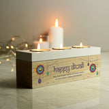 Personalised Diwali Triple Tealight Holder - The Flower & Gift Yard