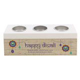 Personalised Diwali Triple Tealight Holder - The Flower & Gift Yard