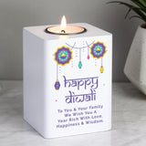 Personalised Diwali Wooden Tealight Holder - The Flower & Gift Yard