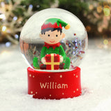 Personalised Elf Glitter Snow Globe - The Flower & Gift Yard