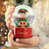 Personalised Elf Glitter Snow Globe - The Flower & Gift Yard