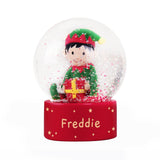 Personalised Elf Glitter Snow Globe - The Flower & Gift Yard