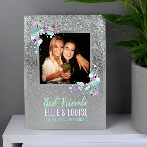 Personalised Festival Style 4x4 Glitter Glass Photo Frame - The Flower & Gift Yard