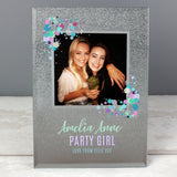 Personalised Festival Style 4x4 Glitter Glass Photo Frame - The Flower & Gift Yard