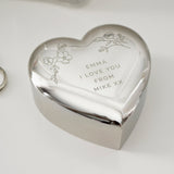 Personalised Floral Free Text Heart Trinket Box - The Flower & Gift Yard