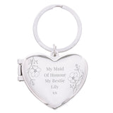 Personalised Floral Heart Photo keyring - The Flower & Gift Yard