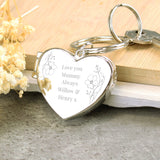 Personalised Floral Heart Photo keyring - The Flower & Gift Yard