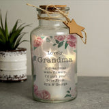 Personalised Floral Watercolour LED Glass Jar - The Flower & Gift Yard