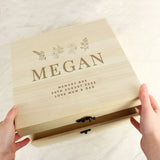 Personalised Floral Wooden Keepsake Box - The Flower & Gift Yard