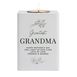Personalised Floral Wooden Tealight Holder - The Flower & Gift Yard