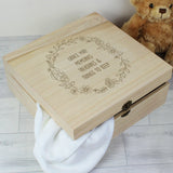 Personalised Floral Wreath Large Wooden Keepsake Box - The Flower & Gift Yard