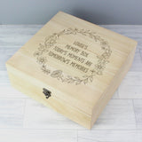 Personalised Floral Wreath Large Wooden Keepsake Box - The Flower & Gift Yard