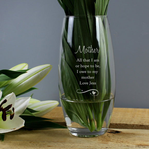 Personalised Glass Vase - The Flower & Gift Yard