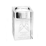 Personalised Guardian Angel Wings Glass Tea Light Holder - The Flower & Gift Yard