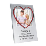 Personalised Heart 4x4 Glitter Glass Photo Frame - The Flower & Gift Yard