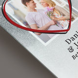 Personalised Heart 4x4 Glitter Glass Photo Frame - The Flower & Gift Yard