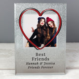 Personalised Heart 4x4 Glitter Glass Photo Frame - The Flower & Gift Yard