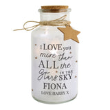 Personalised I Love You More... LED Glass Jar - The Flower & Gift Yard