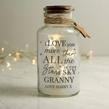 Personalised I Love You More... LED Glass Jar - The Flower & Gift Yard