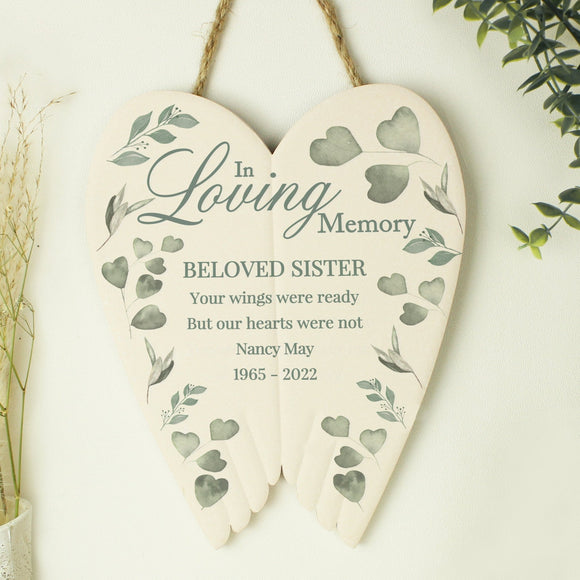 Personalised In Loving Memory Ceramic Wings - The Flower & Gift Yard