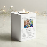 Personalised Wooden Memorial Tealight Holder with Photo - The Flower & Gift Yard
