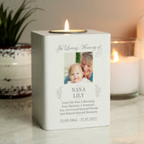 Personalised Wooden Memorial Tealight Holder with Photo - The Flower & Gift Yard
