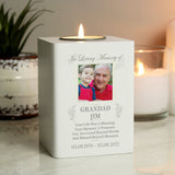 Personalised Wooden Memorial Tealight Holder with Photo - The Flower & Gift Yard