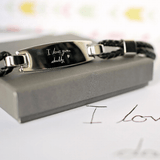 Personalised Men's Woven Leather Bracelet - The Flower & Gift Yard
