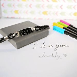 Personalised Men's Woven Leather Bracelet - The Flower & Gift Yard