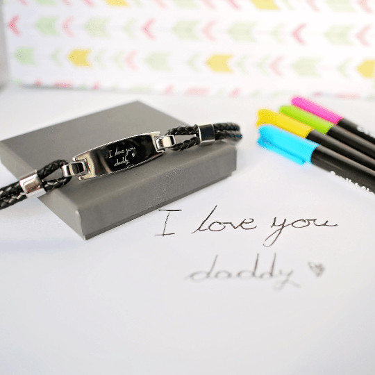 Personalised Men's Woven Leather Bracelet - The Flower & Gift Yard